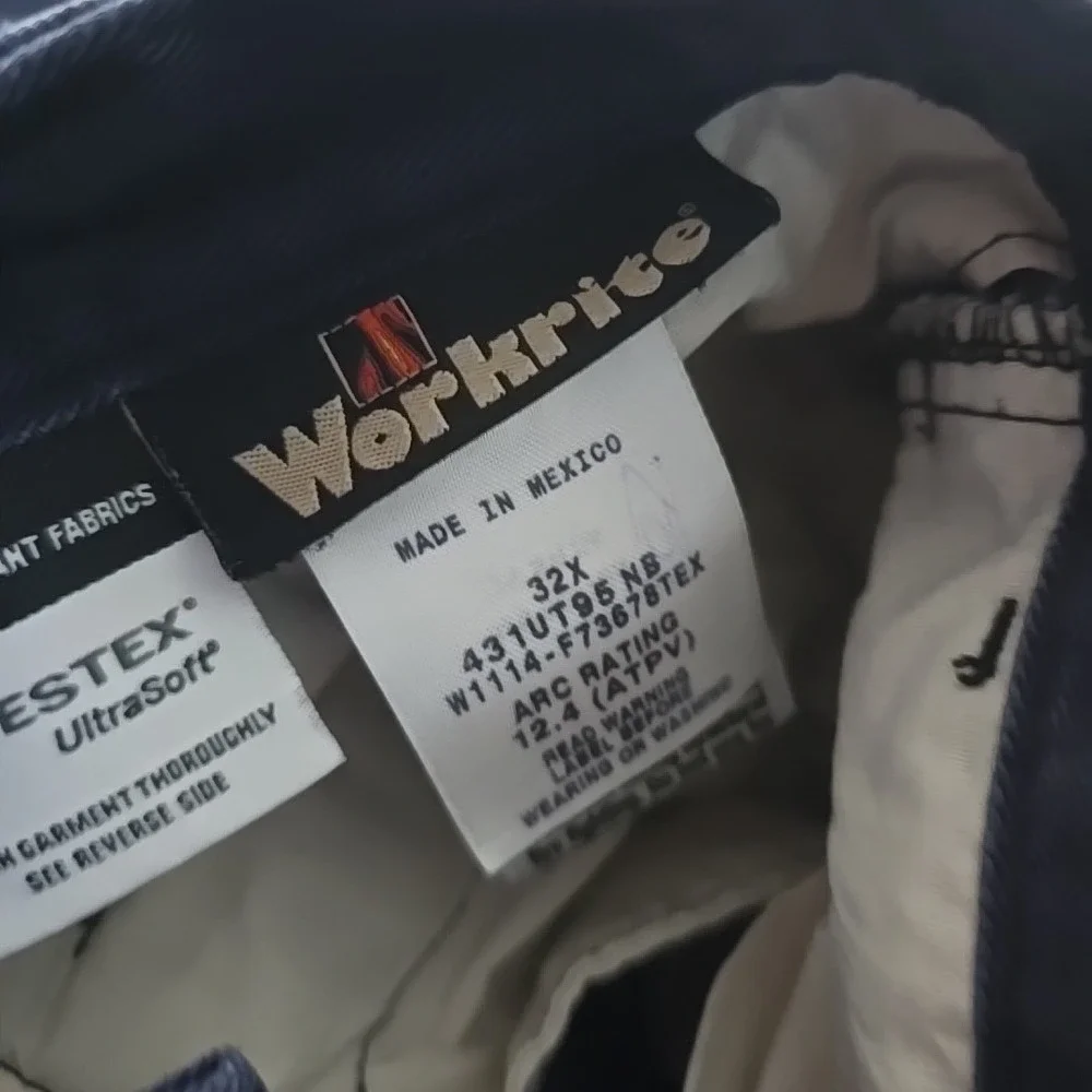 Workrite‎ Westex Ultra Soft FR Flame Resistant Mens Size 32X28 Navy Pants